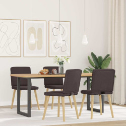 Cadeiras de jantar 4 pcs tecido castanho-escuro