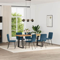 Cadeiras de jantar 6 pcs veludo azul