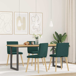 Cadeiras de jantar 4 pcs tecido verde escuro