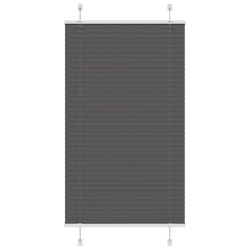 Preto plissada cega 75x100 cm largura tecido 74,4 cm poliéster