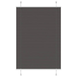 Preto plissada cega 85x100 cm largura tecido 84,4 cm poliéster