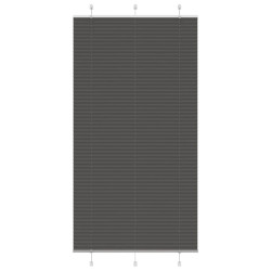 Preto plissada cega 105x200 cm largura tecido 104,4cm poliéster