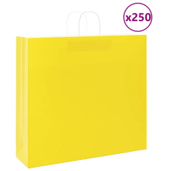 Sacos de papel 250 unid com alças amarelo 54x15x49 cm