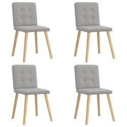 Cadeiras de jantar 4 pcs tecido cinza nuvem