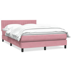 Cama box spring com colchão 160x210 cm veludo rosa