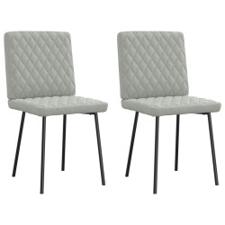 Cadeiras de jantar 2 pcs veludo cinzento-claro