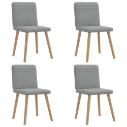 Cadeiras de jantar 4 pcs tecido cinzento-claro