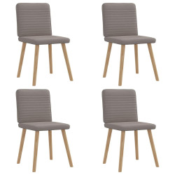 Cadeiras de jantar 4 pcs tecido cinzento-acastanhado