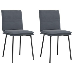 Cadeiras de jantar 2 pcs veludo cinzento-escuro