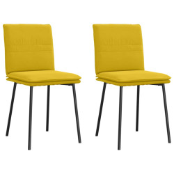 Cadeiras de jantar 2 pcs veludo amarelo