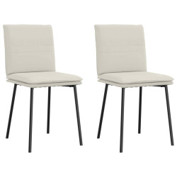 Cadeiras de jantar 2 pcs veludo cor creme