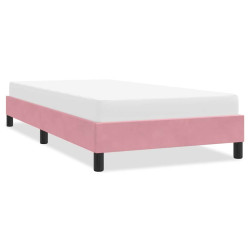 Estrutura de cama sem colchão 90x210 cm veludo rosa