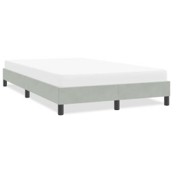 Estrutura de cama sem colchão 120x210 cm veludo cinzento-claro