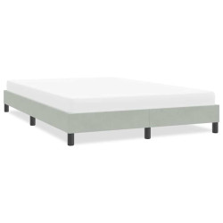 Estrutura de cama sem colchão 160x210 cm veludo cinzento-claro