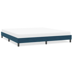 Estrutura de cama sem colchão 200x210 cm veludo azul-escuro