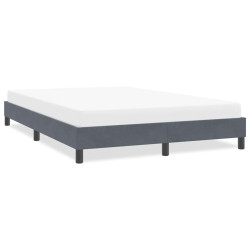 Estrutura de cama sem colchão 160x220 cm veludo cinza escuro