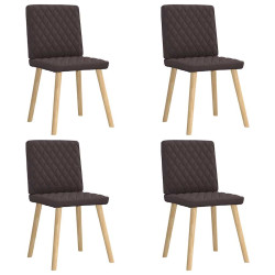 Cadeiras de jantar 4 pcs tecido castanho-escuro