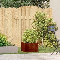 Floreira enferrujada 40x40x30 cm aço resistente