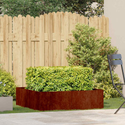 Floreira enferrujada 100x100x30 cm aço resistente