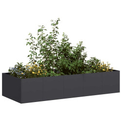 Vaso floreira 200x80x40 cm aço preto