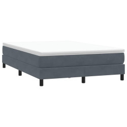 Box cama de molas sem colchão cinzento escuro 160x210 cm veludo