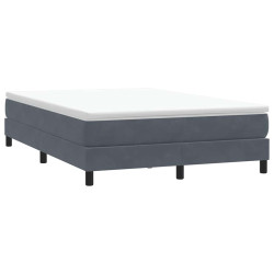 Box cama de primavera sem colchão cinzento escuro 140x210 cm