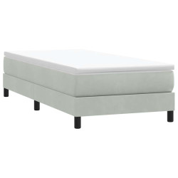 Box cama de molas sem colchão cinzento claro 100x210 cm veludo