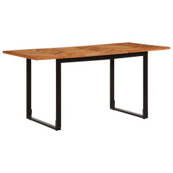 Mesa de jantar 160x80x75 cm madeira maciça de acácia