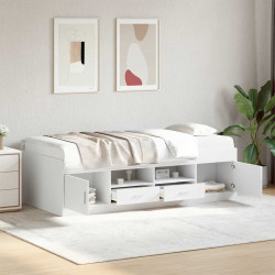 Sofá-cama com gavetas sem colchão 75x190 cm branco