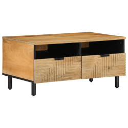 Mesa de centro 80x54x40 cm madeira de mangueira maciça castanho