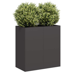Vaso floreira 80x40x80 cm aço laminado a frio preto