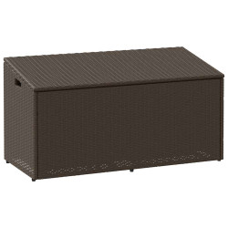 Caixa de arrumação para jardim 110x50x58 cm vime PE castanho