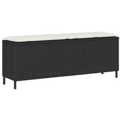 Banco de jardim com almofadão 110x30x40,5 cm vime PE preto