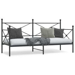 Cama de dia sem colchão 75x190 cm aço preto