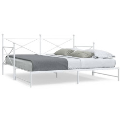 Cama de dia com gavetão sem colchão 100x190 cm aço branco