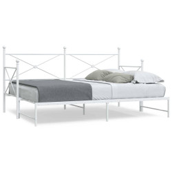 Cama de dia com gavetão sem colchão 75x190 cm aço branco