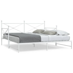 Cama de dia com gavetão sem colchão 107x203 cm aço branco