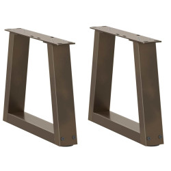 Pés para mesa de centro em formato de v, 2 peças, aço natural, 40x(30-31,3) cm, aço