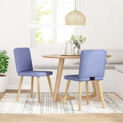 Cadeiras de jantar 2 pcs jeans tecido azul