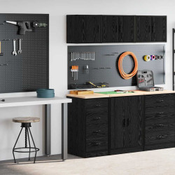 Armários de garagem 2 pcs derivados de madeira preto