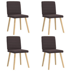 Cadeiras de jantar 4 pcs tecido castanho-escuro