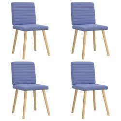 Cadeiras de jantar 4 pcs jeans tecido azul