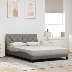Estrutura de cama sem colchão 140x200 cm tecido castanho-acinzentado