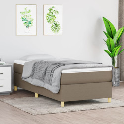 Estrutura de cama com molas 90x190 cm tecido cinzento