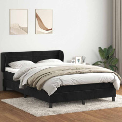 Cama com molas/colchão 160x210 cm veludo preto