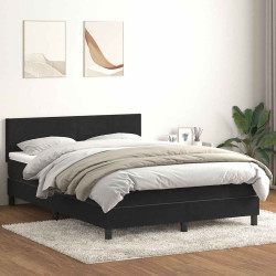 Cama com molas/colchão 160x210 cm veludo preto