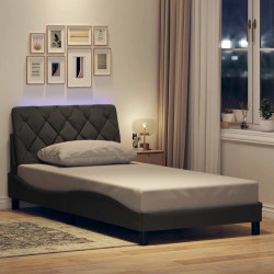 Estrutura de cama com LED sem colchão 100x200 cm tecido