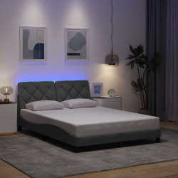 Estrutura de cama com LED sem colchão 140x190 cm tecido