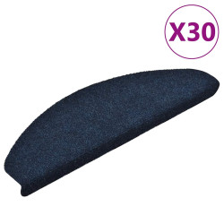 Tapetes de escada autoadesivos 30 peças 65x21x4 cm azul marinho semicircular grande