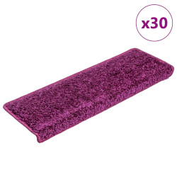 Tapetes de escada 30 peças 65x21x4 cm roxo com borda retangular